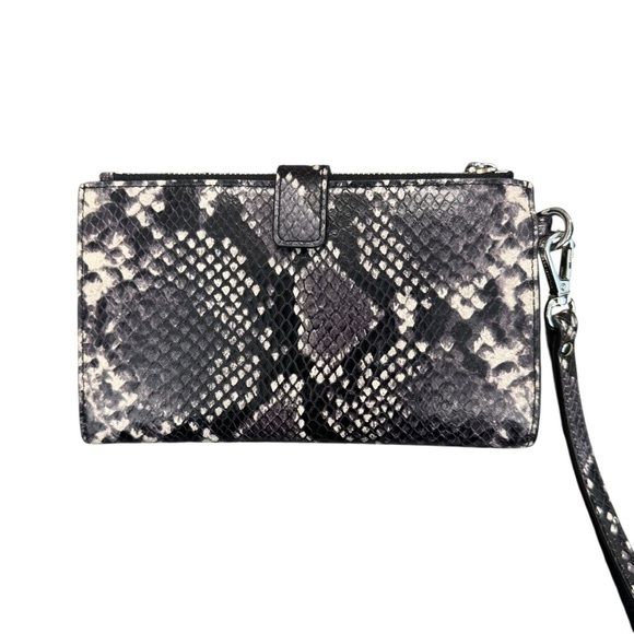 NWT Michael Kors Black and Gray Snake Print Wristlet